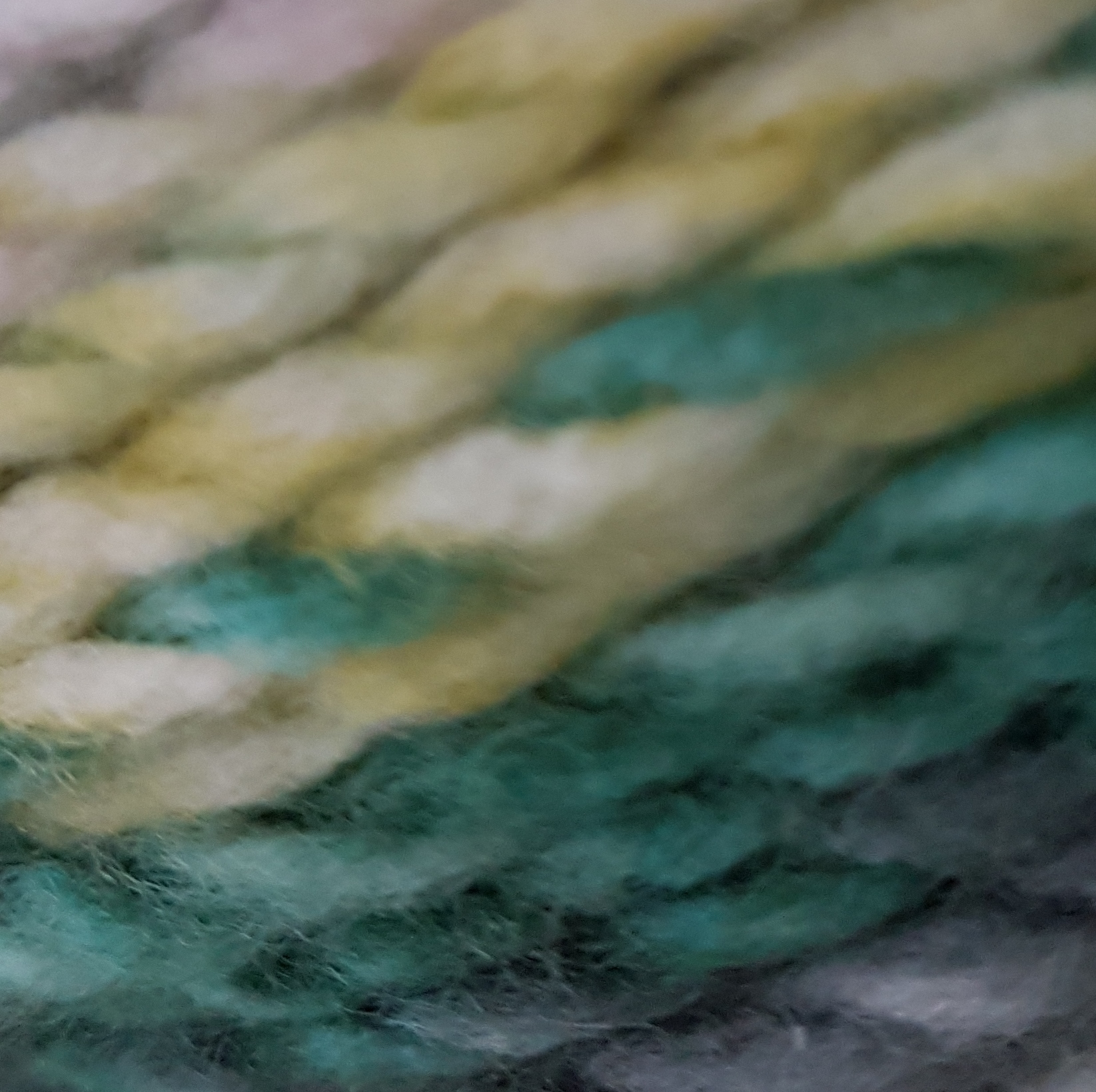 Olivia Diamond Select 13 White//Greys/Greens/Yellows #5 Chunky weight yarn in acrylic.